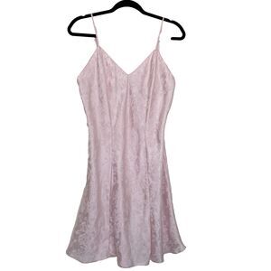 Studio 10001 Baby Pink Satin Babydoll Slip Dress Fatima Collection Size Med 90's